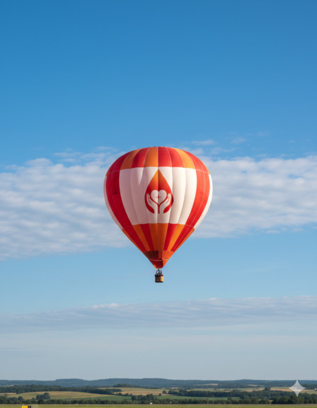 Mongolfiera con logo dell'associazione